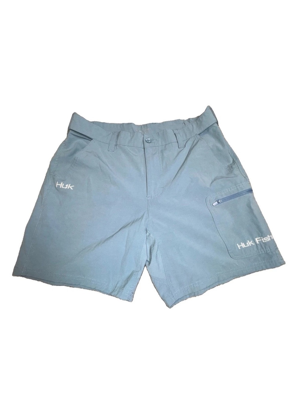 Huk Next Level 10” Fishing Shorts Men’s Size L Blue Stretch Performance Fabric